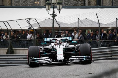 Monte CARLO, Monako - 23RD-26 Mayıs 2019 Monako GP 2019. Lewis Hamilton, İngiltere, Mercedes, Monako Grand Prix 2019 'un galibi..