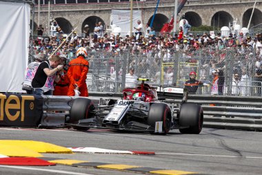 Monte CARLO, Monako - 23RD-26 Mayıs, 2019: 2019 Monako GP. Antonio Giovinazzi, İtalya, Alfa Romeo.