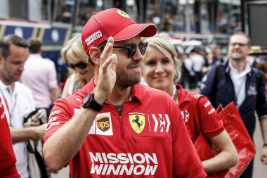 Monte CARLO, Monako - 23RD-26 Mayıs 2019 Monako GP 2019. Sebastian Vettel, Almanya, Ferrari.
