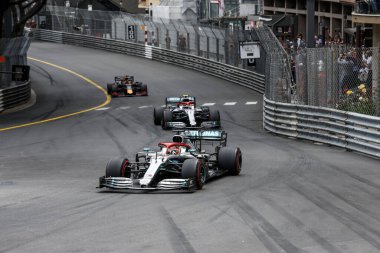 Monte CARLO, Monako - 23RD-26 Mayıs 2019 Monako GP 2019. Lewis Hamilton, İngiltere, Mercedes, Monako Grand Prix 2019 'un galibi..
