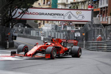 Monte CARLO, Monako - 23RD-26 Mayıs 2019 Monako GP 2019. Sebastian Vettel, Almanya, Ferrari.