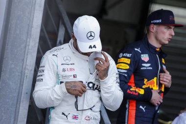 Monte CARLO, Monako - 23RD-26 Mayıs 2019 Monako GP 2019. Lewis Hamilton, İngiltere, Mercedes, Monako Grand Prix 2019 'un galibi..