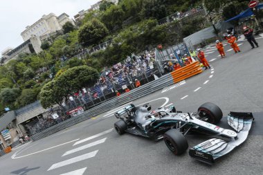 Monte CARLO, Monako - 23RD-26 Mayıs, 2019: 2019 Monako GP. Lewis Hamilton, İngiltere, Mercedes.