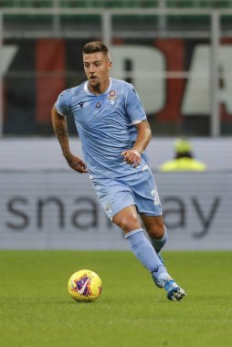 MILAN, ITALY - NOV 3RD 2019: Sergej Milinkoviç Saviç, Sırbistan, Lazio.