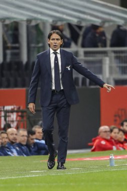 MILAN, ITALY - 3RD 2019: Simone Inzaghi, Koç Lazio.