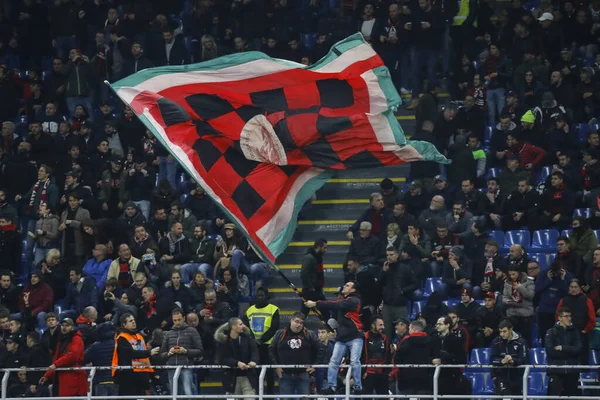 Milan Italy Nov 3Rd 2019 Supporters Milan Flag — Stock Photo, Image