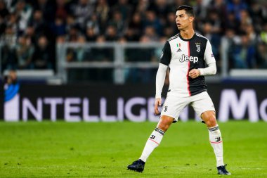 TURIN, İTALYA - 22 EKİM 2019. UEFA CHAMPIONS LEAGUE, JUVENTUS karşı LOKOMOTIV MOSCOW 2-1: Cristiano Ronaldo, Portekiz, Juventus.