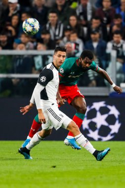 TURIN, İTALYA - 22 EKİM 2019. UEFA CHAMPIONS Liderliği, JUVENTUS LOKOMOTIV MOSCOW 2-1: Rodrigo Bentancur, Juventus.