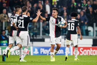 TURIN, İTALYA - 22 EKİM 2019. UEFA CHAMPIONS LEAGUE, JUVENTUS karşı LOKOMOTIV MOSCOW 2-1: Paulo Dybala, Arjantin, Juventus,.