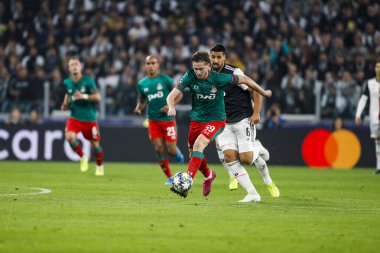 TURIN, İTALYA - 22 EKİM 2019. UEFA CHAMPIONS LEAGUE, JUVENTUS karşı LOKOMOTIV MOSCOW 2-1: Aleksey Miranchuk, Rusya, Lokomotiv Moskova.