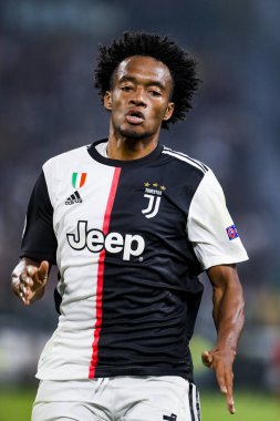 TURIN, İTALYA - 22 EKİM 2019. UEFA CHAMPIONS LEAG, JUVENTUS karşı LOKOMOTIV MOSCOW 2-1: Juan Cuadrado, Kolombiya, Juventus.