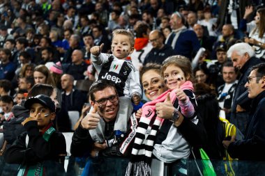 TURIN, İTALYA - 22 EKİM 2019. UEFA CHAMPIONS Liderliği, JUVENTUS LOKOMOTIV MOSCOW 2-1: destekçiler Juventus.