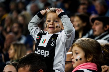 TURIN, İTALYA - 22 EKİM 2019. UEFA CHAMPIONS Liderliği, JUVENTUS LOKOMOTIV MOSCOW 2-1: destekçiler Juventus.