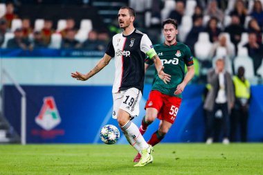 TURIN, İTALYA - 22 EKİM 2019. UEFA CHAMPIONS Liderliği, JUVENTUS LOKOMOTIV MOSCOW 2-1: Leonardo Bonucci, İtalya, Juventus.