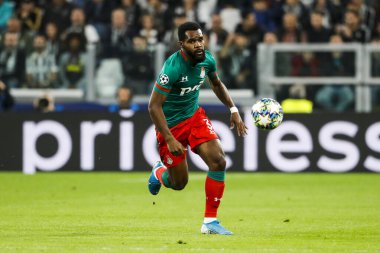 TURIN, İTALYA - 22 EKİM 2019. UEFA CHAMPIONS LEAG, JUVENTUS karşı LOKOMOTIV MOSCOW 2-1: Bryan Idowu, Nijerya, Lokomotiv Moskova.