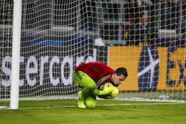 TURIN, İTALYA - 22 EKİM 2019. UEFA CHAMPIONS LEAG, JUVENTUS karşı LOKOMOTIV MOSCOW 2-1: Wojciech Szczesny, Polonya, kaleci Juventus.