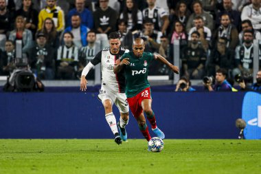 TURIN, İTALYA - 22 EKİM 2019. UEFA CHAMPIONS LEAG, JUVENTUS karşı LOKOMOTIV MOSCOW 2-1: Joao Mario, Lokomotiv Moskova.