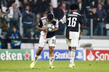 TURIN, İTALYA - 22 EKİM 2019. UEFA CHAMPIONS LEAGUE, JUVENTUS karşı LOKOMOTIV MOSCOW 2-1: Paulo Dybala, Arjantin, Juventus,.