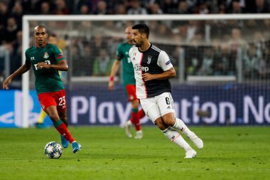 TURIN, İTALYA - 22 EKİM 2019. UEFA CHAMPIONS LEAG, JUVENTUS karşı LOKOMOTIV MOSCOW 2-1: Sami Khedira, Almanya, Juventus.