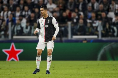TURIN, İTALYA - 22 EKİM 2019. UEFA CHAMPIONS LEAGUE, JUVENTUS karşı LOKOMOTIV MOSCOW 2-1: Cristiano Ronaldo, Portekiz, Juventus.