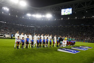 TÜRİN, İTALYA - 22 EKİM 2019 UEFA CHAMPIONS Lideri, JUVENTUS LOKOMOTIV MOSCOW  