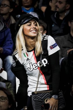 TURIN, İTALYA - 22 EKİM 2019. UEFA CHAMPIONS Liderliği, JUVENTUS LOKOMOTIV MOSCOW 2-1: destekçiler Juventus.