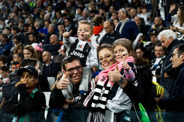 Turin Itálie Října2019 Uefa Champions League Juventus Lokomotiv Moscow Podporovatelé — Stock fotografie