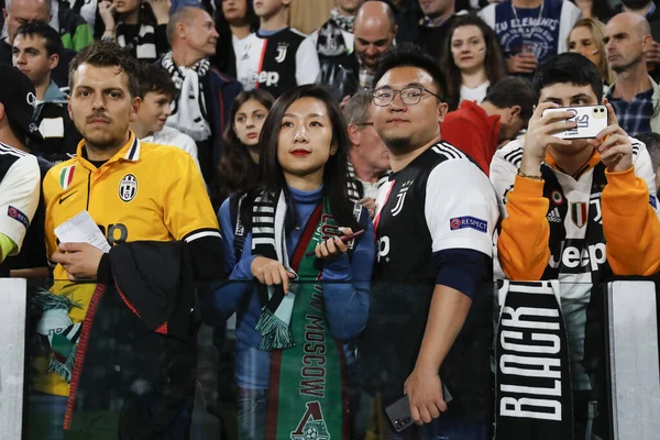 Turin Itálie Října2019 Uefa Champions League Juventus Lokomotiv Moscow Podporovatelé — Stock fotografie