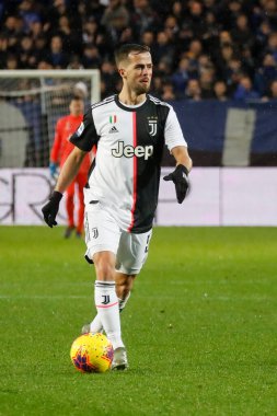 Bergamo, İtalya. 23 / 11 / 2019. Serie A, İtalyan futbol şampiyonası. Atalanta, Juventus 'a karşı 1-3, Miralem Pjaniç, Bosna, Juventus.