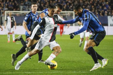 Bergamo, İtalya. 23 / 11 / 2019. Serie A, İtalyan futbol şampiyonası. Atalanta Juventus 'a karşı 1-3, Paulo Dybala, Arjantin, Juventus.