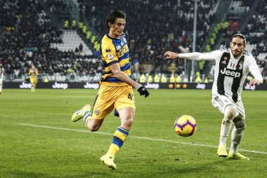 Torino, tam olarak. 02 / 02 / 2019. Serie A İtalya Futbol Şampiyonası. Juventus Parma 'ya karşı 3-3, Roberto Inglese, Parma.