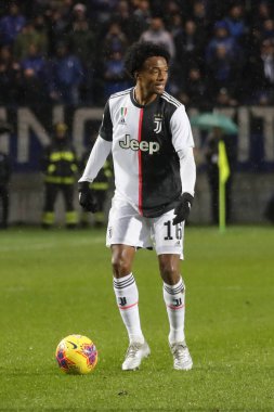 Bergamo, İtalya. 23 / 11 / 2019. Serie A, İtalyan futbol şampiyonası. Atalanta Juventus 'a karşı 1-3, Juan Cuadrado, Kolombiya, Juventus.