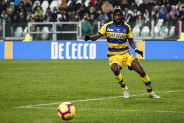 Torino, tam olarak. 02 / 02 / 2019. Serie A İtalya Futbol Şampiyonası. Juventus Parma 'ya karşı 3-3, Gervinho, Fildişi Sahili, Parma.