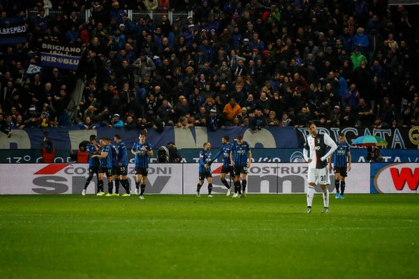 Bergamo Itálie 2019 Serie Mistrovství Itálie Fotbale Atalanta Juventus Hráči — Stock fotografie