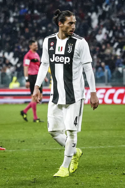 Turín Itly 2019 Mistrovství Itálie Fotbale Juventus Parma Martin Caceres — Stock fotografie