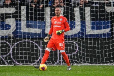 Bergamo, İtalya. 03 Kasım 2019. Campionato Italiano Serie A, Atalanta-Cagliari 0-2. Robin Olsen, kaleci Cagliari..