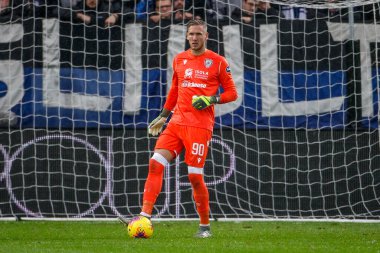 Bergamo, İtalya. 03 Kasım 2019. Campionato Italiano Serie A, Atalanta-Cagliari 0-2. Robin Olsen, kaleci Cagliari..