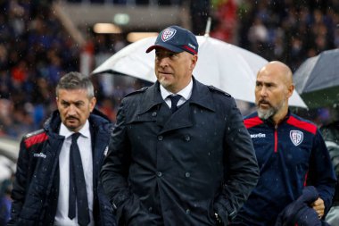 Bergamo, İtalya. 03 Kasım 2019. Campionato Italiano Serie A, Atalanta-Cagliari 0-2. Rolando Maran, koç Cagliari..