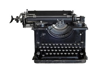 Beyaz arka plan üzerinde izole eski vintage daktilo
