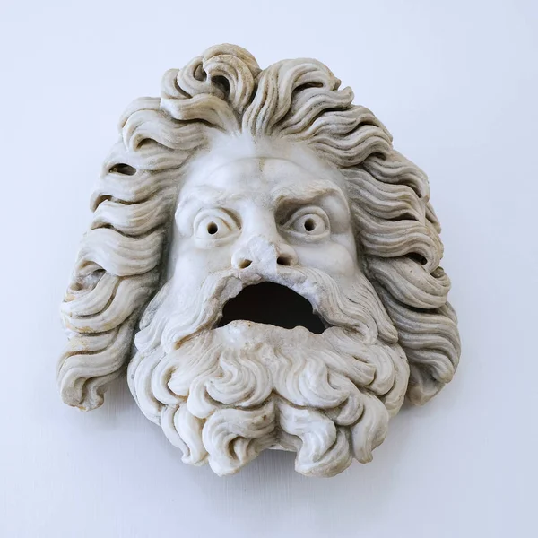 Male Head Ancient Theater Mask Museo Archeologico Nazionale Sperlonga Lazio — Stock Photo, Image