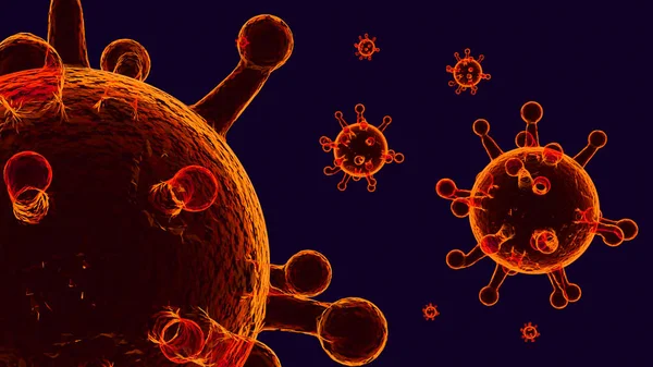 Illustration Corona Virus Mikrob Infektion Orange Covid — Stockfoto