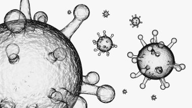 3d Illustration corona virus microbe infection White - Black covid-19 clipart