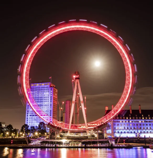 London Eye w nigh — Zdjęcie stockowe