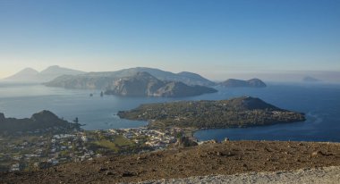 Aeolian Islands panoramik manzaralı