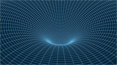 Beyaz arka planda teknolojik telgraf tüneli. Geleceğin 3d ızgarası.