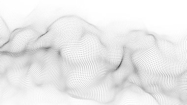 Vektör soyut gelecek arka planı. Büyük veri görselleştirmesi. Parçacıkların dinamik dalgası.