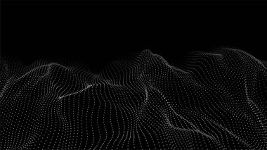 Soyut teknoloji geçmişi. Büyük veri görselleştirmesi. Vektör dijital dinamik dalga.