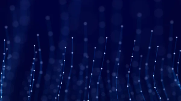 Blue Digital Background Network Connection Structure Rendering — Stock Photo, Image