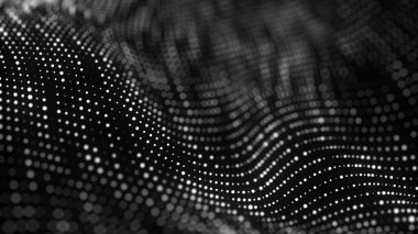 Soyut teknoloji geçmişi. Büyük veri görselleştirmesi. Dijital dinamik dalga. 3d oluşturma.