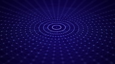 Mavi dijital arka plan. Ağ bağlantısı yapısı. 3d oluşturma.